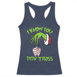 Funny Dental Christmas Racerback Tank Top I Know You Didnt Floss Dentist Holiday Humor TS02 Navy Print Your Wear