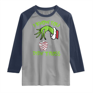 Funny Dental Christmas Raglan Shirt I Know You Didnt Floss Dentist Holiday Humor TS02 Sport Gray Navy Print Your Wear