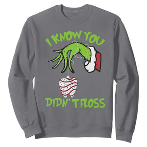 Funny Dental Christmas Sweatshirt I Know You Didnt Floss Dentist Holiday Humor TS02 Charcoal Print Your Wear