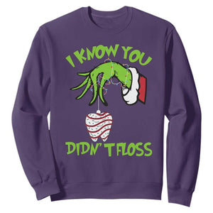 Funny Dental Christmas Sweatshirt I Know You Didnt Floss Dentist Holiday Humor TS02 Purple Print Your Wear