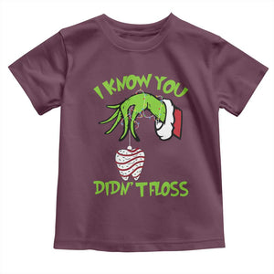 Funny Dental Christmas Toddler T Shirt I Know You Didnt Floss Dentist Holiday Humor TS02 Maroon Print Your Wear