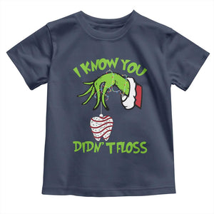 Funny Dental Christmas Toddler T Shirt I Know You Didnt Floss Dentist Holiday Humor TS02 Navy Print Your Wear