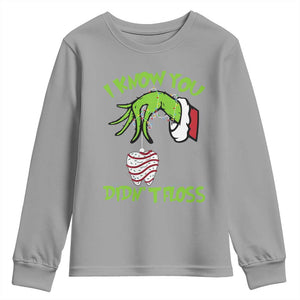 Funny Dental Christmas Youth Sweatshirt I Know You Didnt Floss Dentist Holiday Humor TS02 Sport Gray Print Your Wear