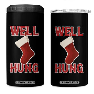 Funny Christmas Stocking 4 in 1 Can Cooler Tumbler Well Hung Naughty Holiday Inappropriate Humor TS02 One Size: 16 oz Black Print Your Wear