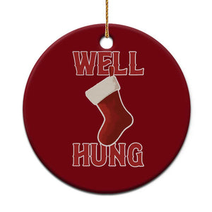 Funny Christmas Stocking Ceramic Ornament Well Hung Naughty Holiday Inappropriate Humor TS02 1pc Red Print Your Wear