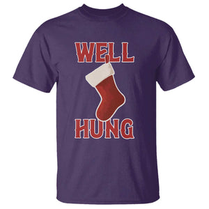 Funny Christmas Stocking T Shirt Well Hung Naughty Holiday Inappropriate Humor TS02 Purple Print Your Wear