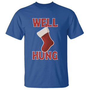 Funny Christmas Stocking T Shirt Well Hung Naughty Holiday Inappropriate Humor TS02 Royal Blue Print Your Wear