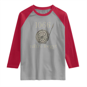 1066 Never Forget Raglan Shirt Battle of Hastings Old English Anglo Saxon Warrior Medieval Shield TS02 Sport Gray Red Print Your Wear