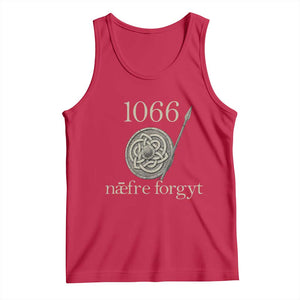1066 Never Forget Tank Top Battle of Hastings Old English Anglo Saxon Warrior Medieval Shield TS02 Red Print Your Wear