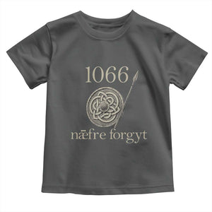 1066 Never Forget Toddler T Shirt Battle of Hastings Old English Anglo Saxon Warrior Medieval Shield TS02 Dark Heather Print Your Wear