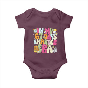In My 67 Days Smarter Era Baby Onesie Cute Retro 6 7 Days of School Six Seven Meme TS02 Maroon Print Your Wear