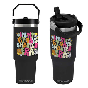 In My 67 Days Smarter Era Flip Straw Tumbler Cute Retro 6 7 Days of School Six Seven Meme TS02 One Size: 30 oz Black Print Your Wear