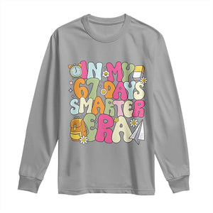 In My 67 Days Smarter Era Long Sleeve Shirt Cute Retro 6 7 Days of School Six Seven Meme TS02 Sport Gray Print Your Wear