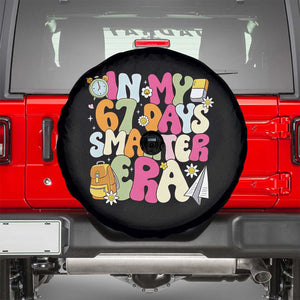 In My 67 Days Smarter Era Spare Tire Cover Cute Retro 6 7 Days of School Six Seven Meme TS02 Black Print Your Wear