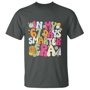 In My 67 Days Smarter Era T Shirt Cute Retro 6 7 Days of School Six Seven Meme TS02 Dark Heather Print Your Wear
