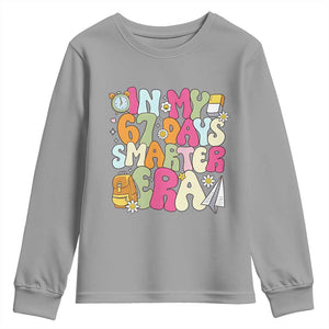 In My 67 Days Smarter Era Youth Sweatshirt Cute Retro 6 7 Days of School Six Seven Meme TS02 Sport Gray Print Your Wear