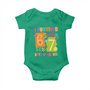 I Survived 67 Days of School Baby Onesie Funny 6 7 Six Seven Chaos Survivor for Students Teachers TS02 Irish Green Print Your Wear