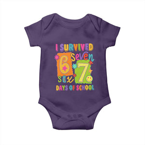 I Survived 67 Days of School Baby Onesie Funny 6 7 Six Seven Chaos Survivor for Students Teachers TS02 Purple Print Your Wear