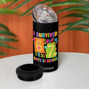 I Survived 67 Days of School 4 in 1 Can Cooler Tumbler Funny 6 7 Six Seven Chaos Survivor for Students Teachers TS02 Print Your Wear