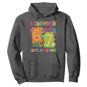 I Survived 67 Days of School Hoodie Funny 6 7 Six Seven Chaos Survivor for Students Teachers TS02 Dark Heather Print Your Wear