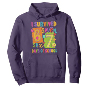 I Survived 67 Days of School Hoodie Funny 6 7 Six Seven Chaos Survivor for Students Teachers TS02 Purple Print Your Wear