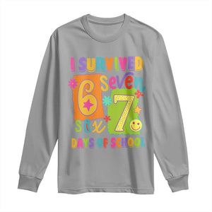 I Survived 67 Days of School Long Sleeve Shirt Funny 6 7 Six Seven Chaos Survivor for Students Teachers TS02 Sport Gray Print Your Wear