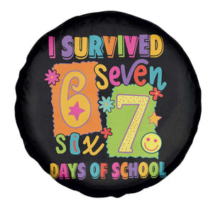 I Survived 67 Days of School Spare Tire Cover Funny 6 7 Six Seven Chaos Survivor for Students Teachers TS02 Print Your Wear