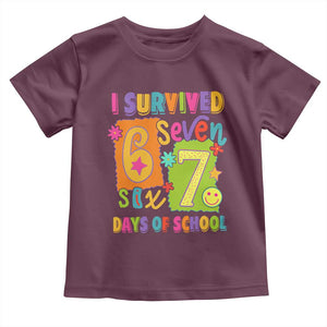 I Survived 67 Days of School Toddler T Shirt Funny 6 7 Six Seven Chaos Survivor for Students Teachers TS02 Maroon Print Your Wear