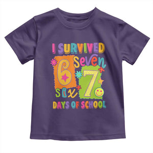 I Survived 67 Days of School Toddler T Shirt Funny 6 7 Six Seven Chaos Survivor for Students Teachers TS02 Purple Print Your Wear