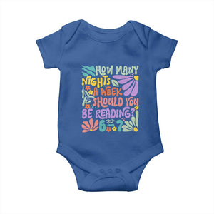 How Many Nights Should You Be Reading 6 7 Baby Onesie Retro Funny 67 Six Seven Meme Book Lover TS02 Royal Blue Print Your Wear