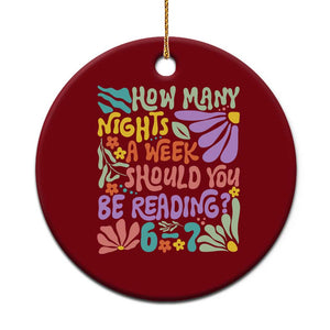 How Many Nights Should You Be Reading 6 7 Ceramic Ornament Retro Funny 67 Six Seven Meme Book Lover TS02 1pc Red Print Your Wear