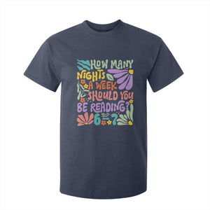 How Many Nights Should You Be Reading 6 7 T Shirt For Kid Retro Funny 67 Six Seven Meme Book Lover TS02 Navy Print Your Wear