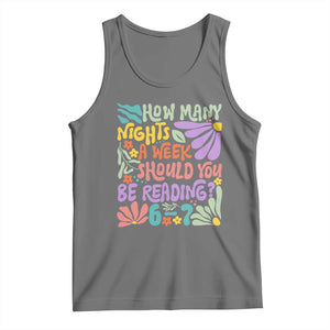 How Many Nights Should You Be Reading 6 7 Tank Top Retro Funny 67 Six Seven Meme Book Lover TS02 Black Heather Print Your Wear