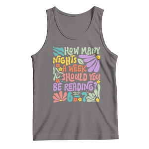 How Many Nights Should You Be Reading 6 7 Tank Top Retro Funny 67 Six Seven Meme Book Lover TS02 Deep Heather Print Your Wear