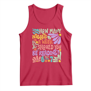 How Many Nights Should You Be Reading 6 7 Tank Top Retro Funny 67 Six Seven Meme Book Lover TS02 Red Print Your Wear