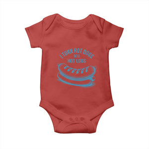I Turn Hot Dogs Into Hot Logs Baby Onesie Funny Food Pun for BBQ Bros Toilet Humor Kings TS02 Red Print Your Wear