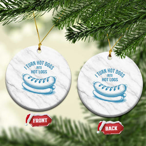 I Turn Hot Dogs Into Hot Logs Ceramic Ornament Funny Food Pun for BBQ Bros Toilet Humor Kings TS02 1pc White Marble Print Your Wear