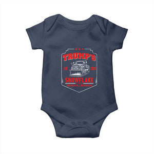 Funny Trump 2024 Baby Onesie Snowflake Removal Service Humorous Sarcasm TS02 Navy Print Your Wear