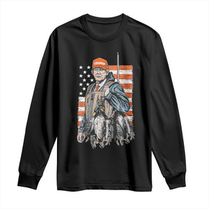 Trump Camo Duck Hunting Long Sleeve Shirt Hello Hunting Season US Flag TS02 Black Print Your Wear
