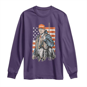 Trump Camo Duck Hunting Long Sleeve Shirt Hello Hunting Season US Flag TS02 Purple Print Your Wear