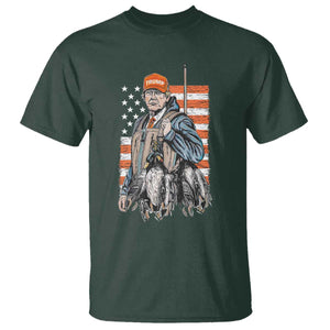 Trump Camo Duck Hunting T Shirt Hello Hunting Season US Flag TS02 Dark Forest Green Print Your Wear