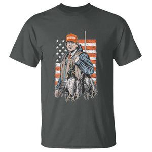 Trump Camo Duck Hunting T Shirt Hello Hunting Season US Flag TS02 Dark Heather Print Your Wear