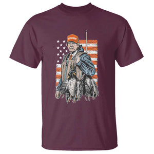 Trump Camo Duck Hunting T Shirt Hello Hunting Season US Flag TS02 Maroon Print Your Wear