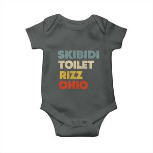 Skibidi Toilet Rizz Ohio Baby Onesie Funny Gen Alpha Slang Rizzler Game TS02 Dark Heather Print Your Wear