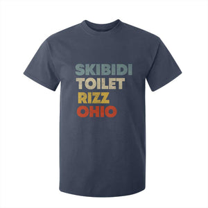 Skibidi Toilet Rizz Ohio T Shirt For Kid Funny Gen Alpha Slang Rizzler Game TS02 Navy Print Your Wear