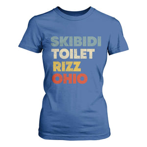 Skibidi Toilet Rizz Ohio T Shirt For Women Funny Gen Alpha Slang Rizzler Game TS02 Royal Blue Print Your Wear
