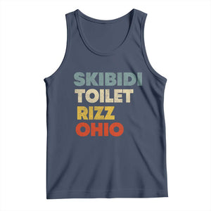 Skibidi Toilet Rizz Ohio Tank Top Funny Gen Alpha Slang Rizzler Game TS02 Navy Print Your Wear