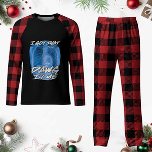 I Got That Dawg In Me Plaid Pajama Set Funny Pitbull Xray Ironic Meme Viral Quote TS02 Buffalo Plaid Print Your Wear