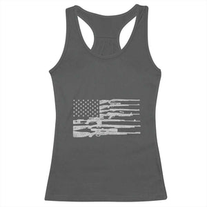 American Flag Rifle Firearm Racerback Tank Top Machine Guns 2A TS02 Dark Heather Print Your Wear