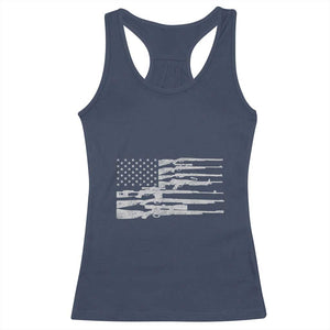 American Flag Rifle Firearm Racerback Tank Top Machine Guns 2A TS02 Navy Print Your Wear